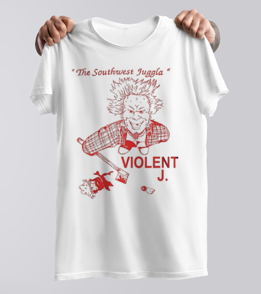 Violent J The Southwest Juggla Clown Caricature With Axe And Puppet T-Shirt
