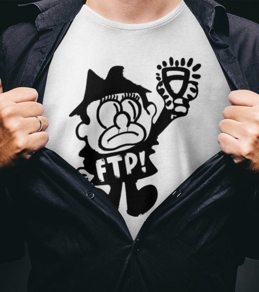 Ftp Slawn Character Holding Light Bulb T-Shirt