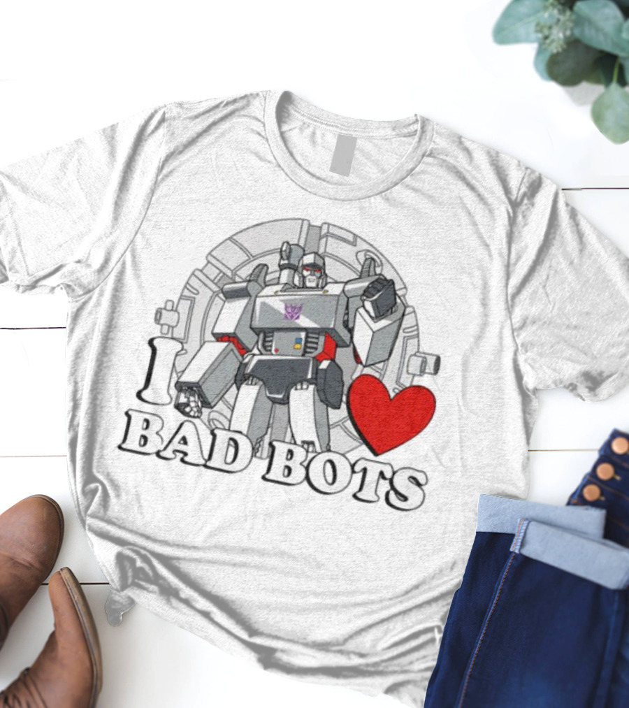 I Love Bad Bots Megatron Fan Favorite Retro 80s Style T-Shirt