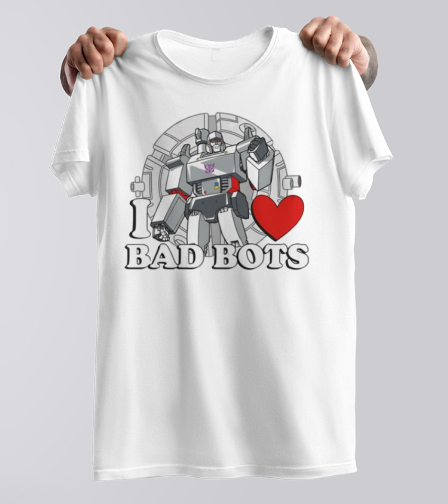 I Love Bad Bots Megatron Fan Favorite Retro 80s Style T-Shirt