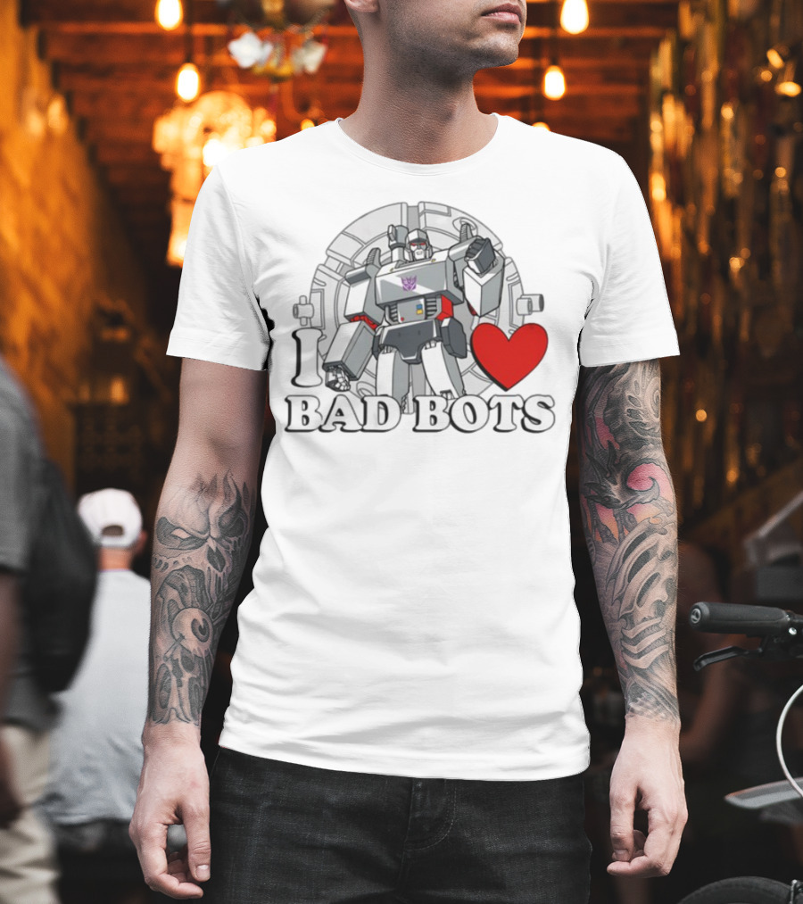 I Love Bad Bots Megatron Fan Favorite Retro 80s Style T-Shirt