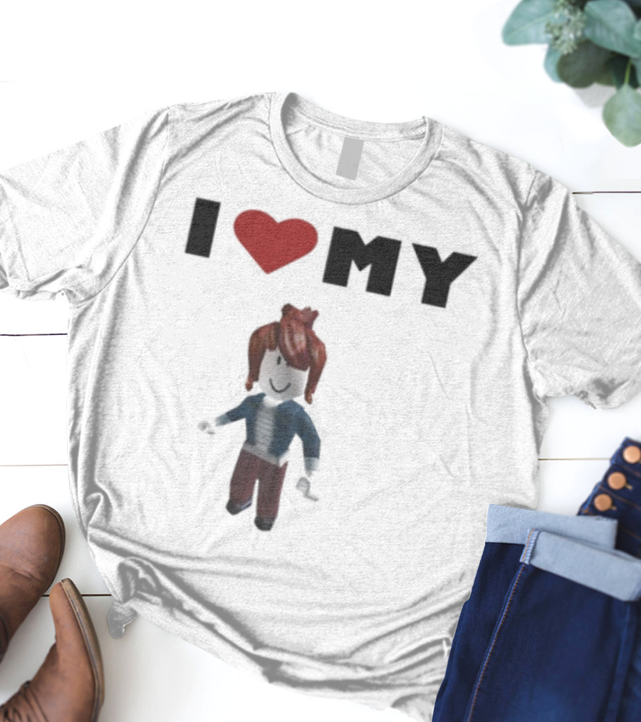 I Love My Rblx Gf Avatar Red Heart T-Shirt