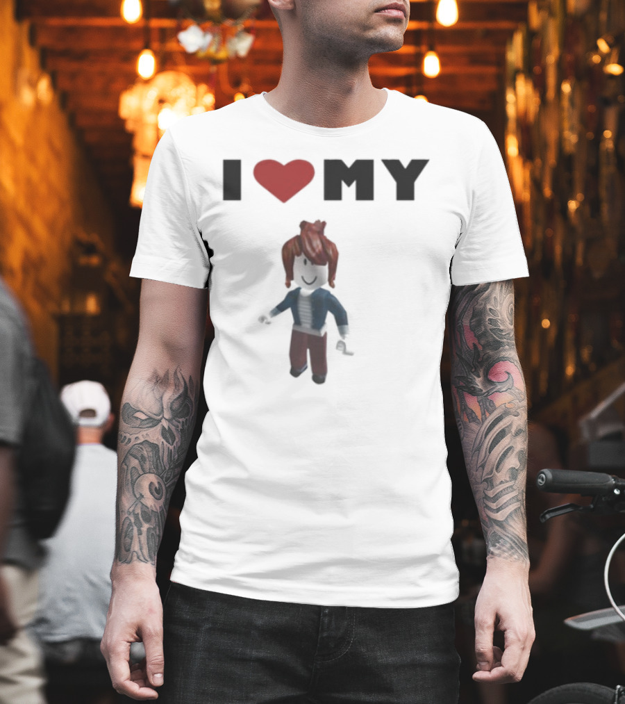 I Love My Rblx Gf Avatar Red Heart T-Shirt