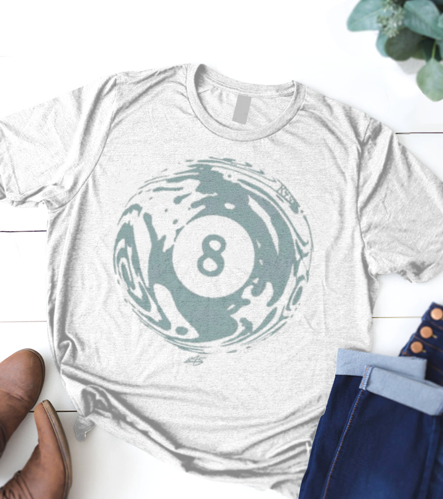 K45ink Uzumaki Swirl 8 Ball Design T-Shirt