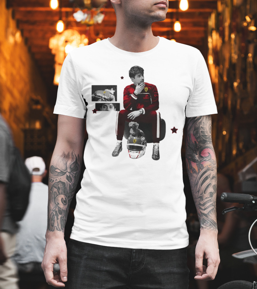 Lilisdsigns Charles Leclerc Ferrari Racing Red Outfit 16 Fan Memorabilia T-Shirt
