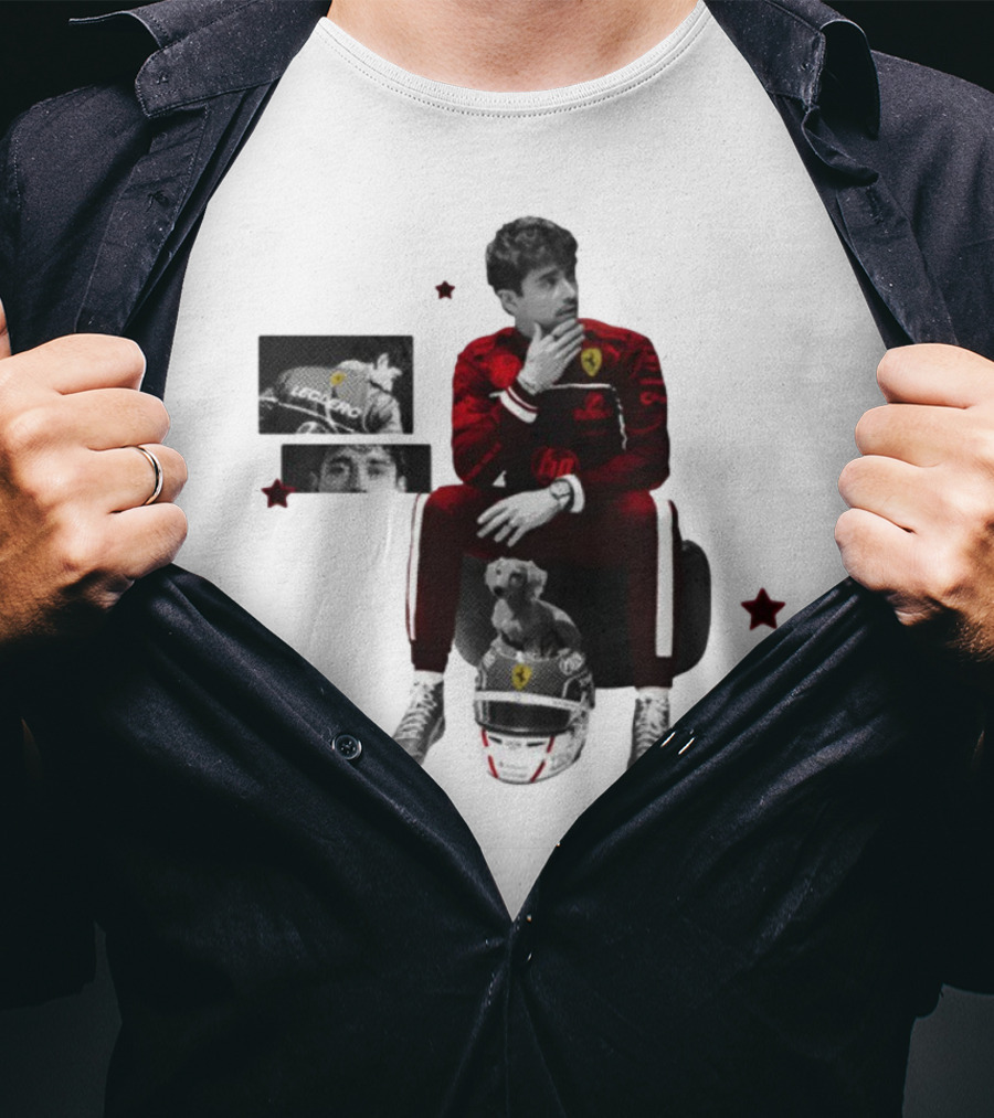 Lilisdsigns Charles Leclerc Ferrari Racing Red Outfit 16 Fan Memorabilia T-Shirt