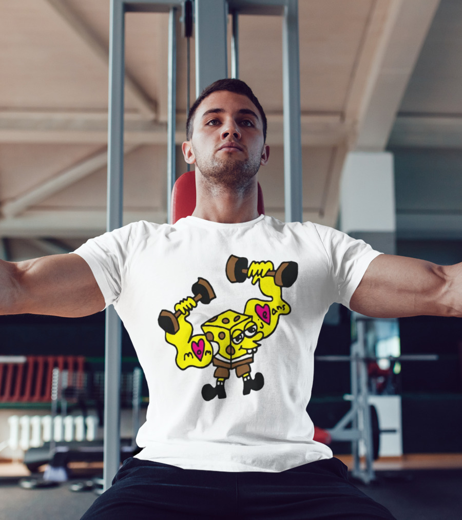 Musclebob Lovepants Mom Jeans Spongebob Dumbells T-Shirt
