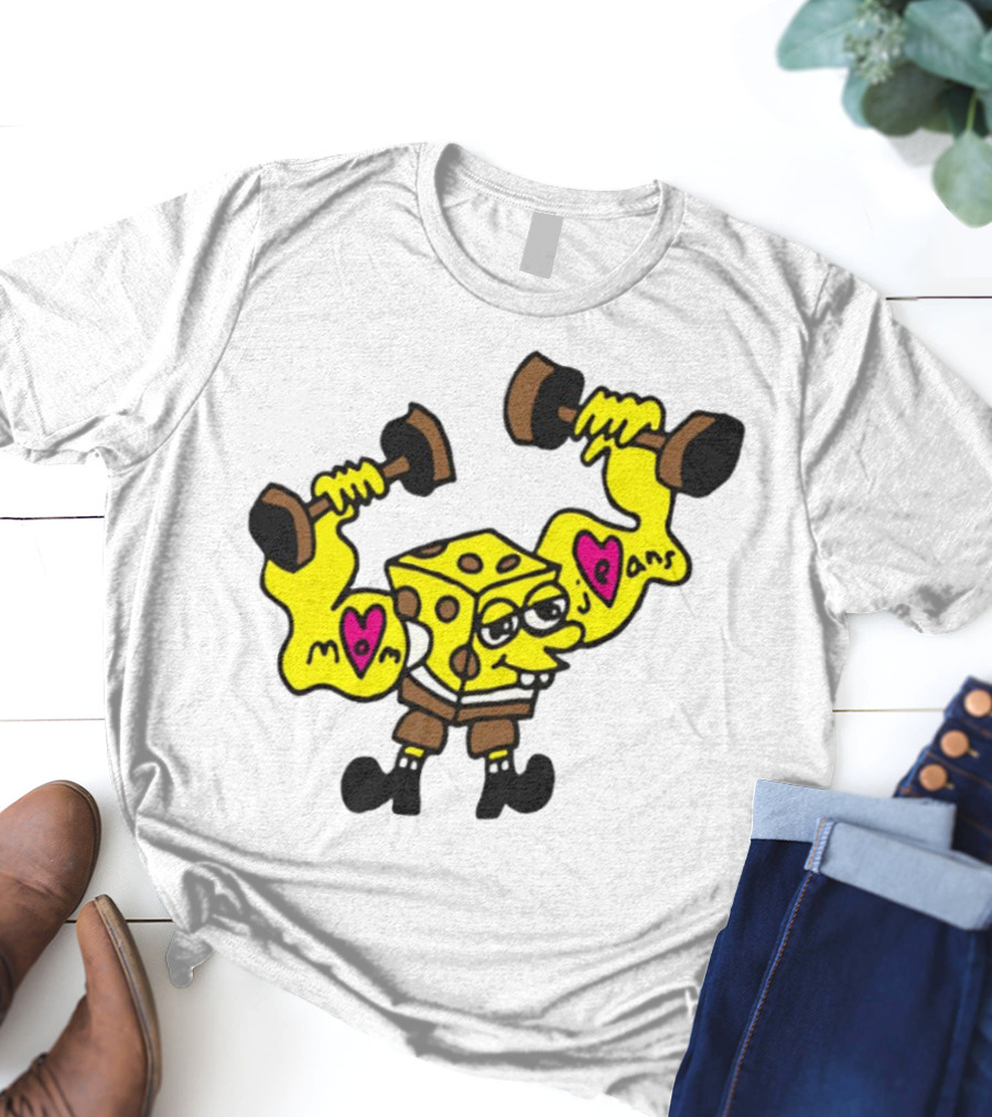 Musclebob Lovepants Mom Jeans Spongebob Dumbells T-Shirt