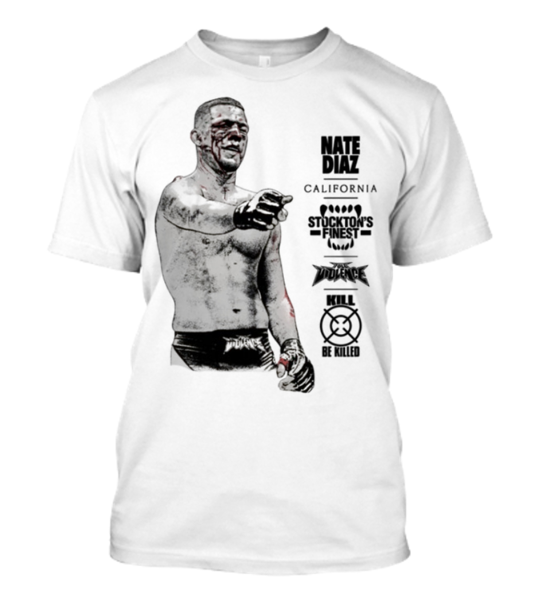 Nate Diaz Stockton California Pride Fighter Authentic Merchandise T-Shirt