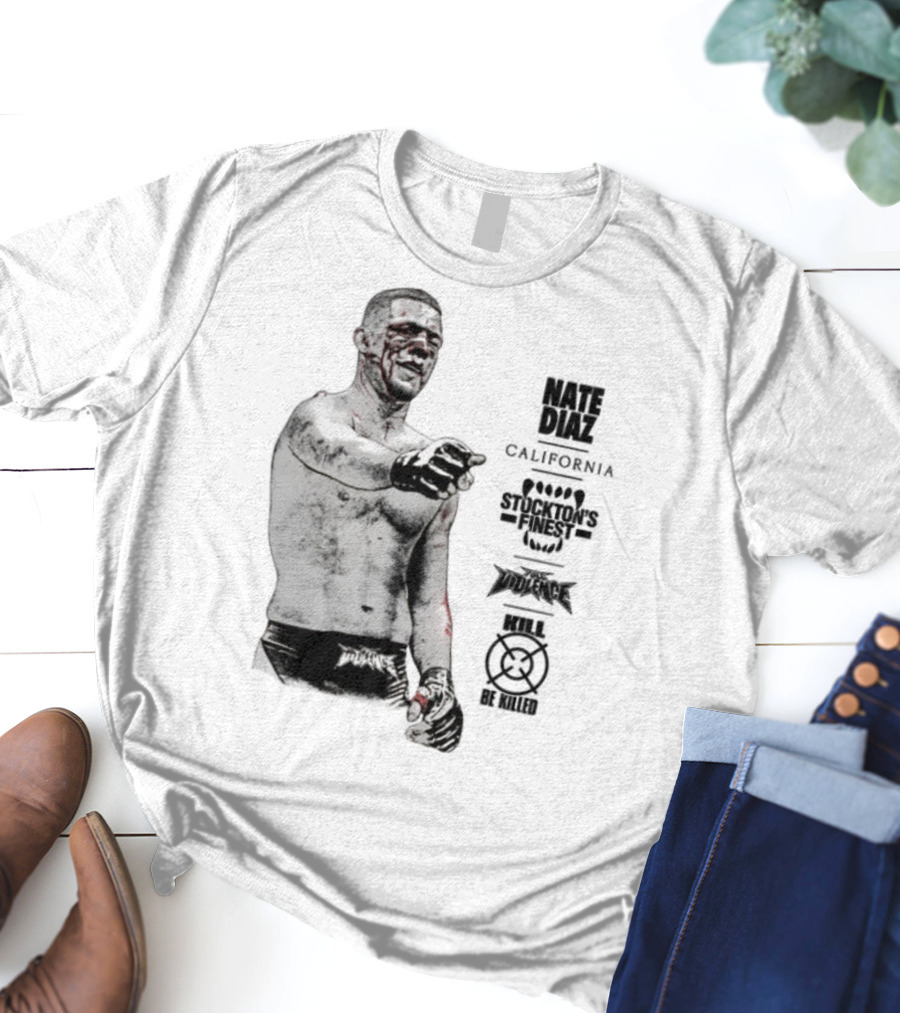 Nate Diaz Stockton California Pride Fighter Authentic Merchandise T-Shirt