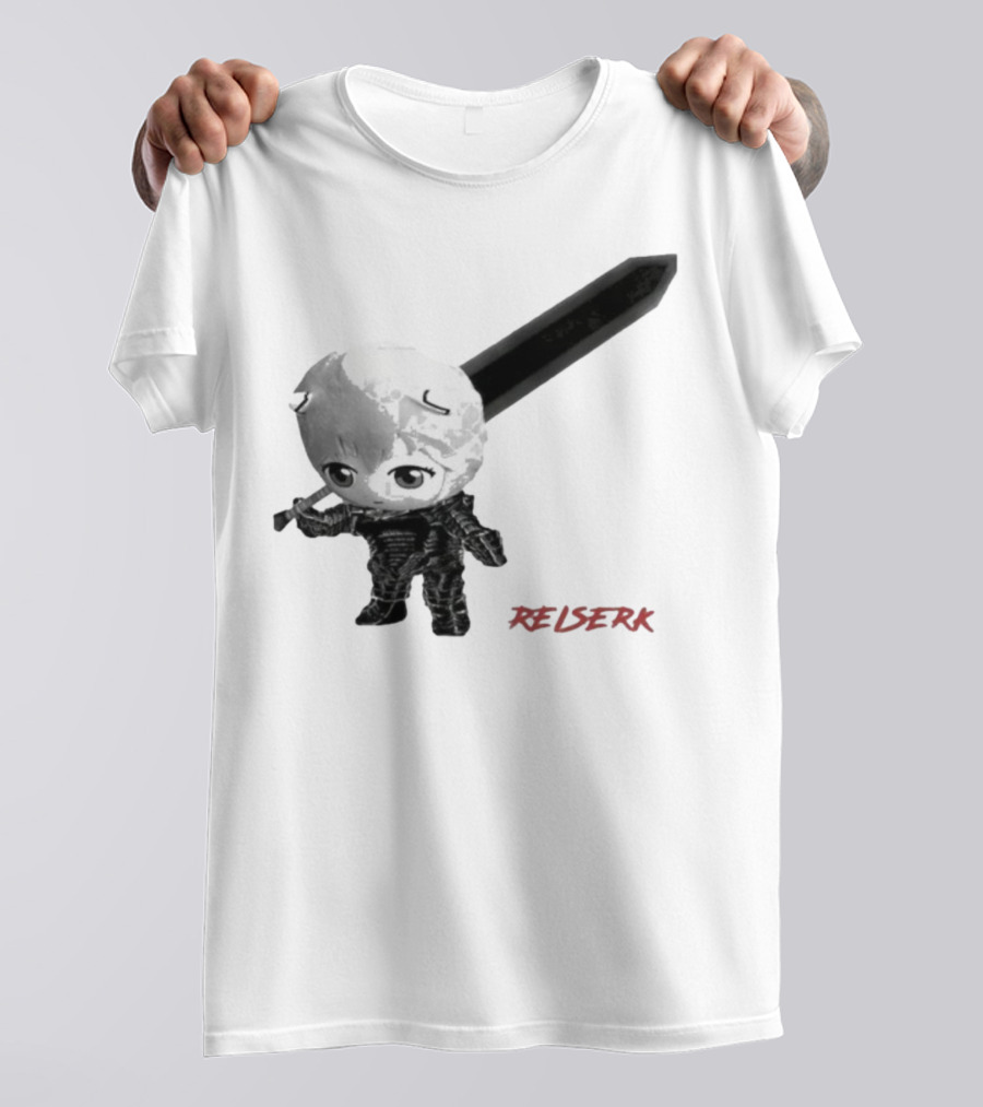 Ayanami Rei X Berserk Rei-Serk Crossover Character With Sword T-Shirt