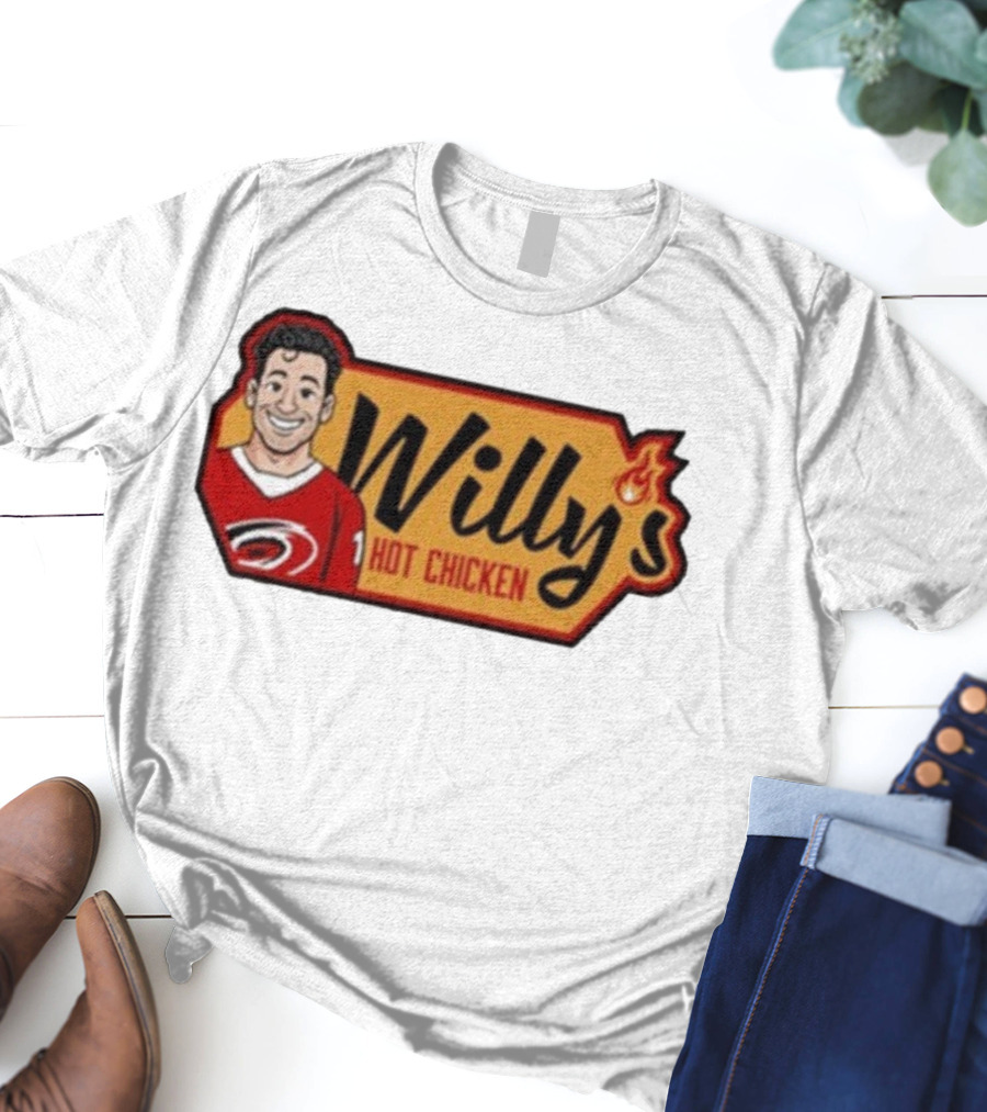 Carolina Hurricanes Willy's Hot Chicken Hockey Theme T-Shirt
