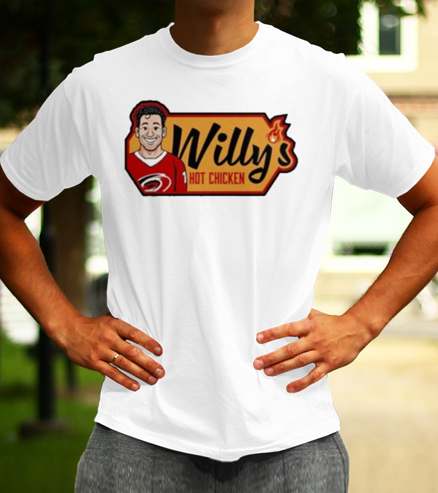 Carolina Hurricanes Willy's Hot Chicken Hockey Theme T-Shirt