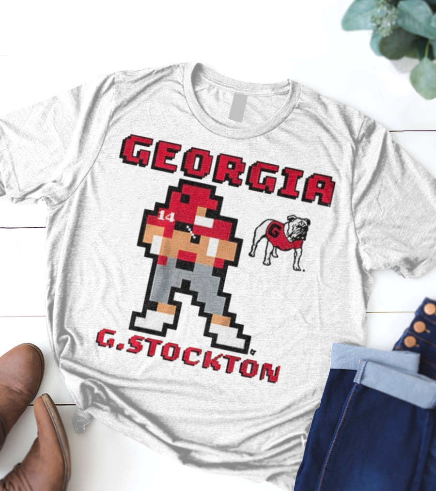 Gunner Stockton Georgia 8-Bit Retro Georgia Bulldogs G.Stockton 2025 T-Shirt