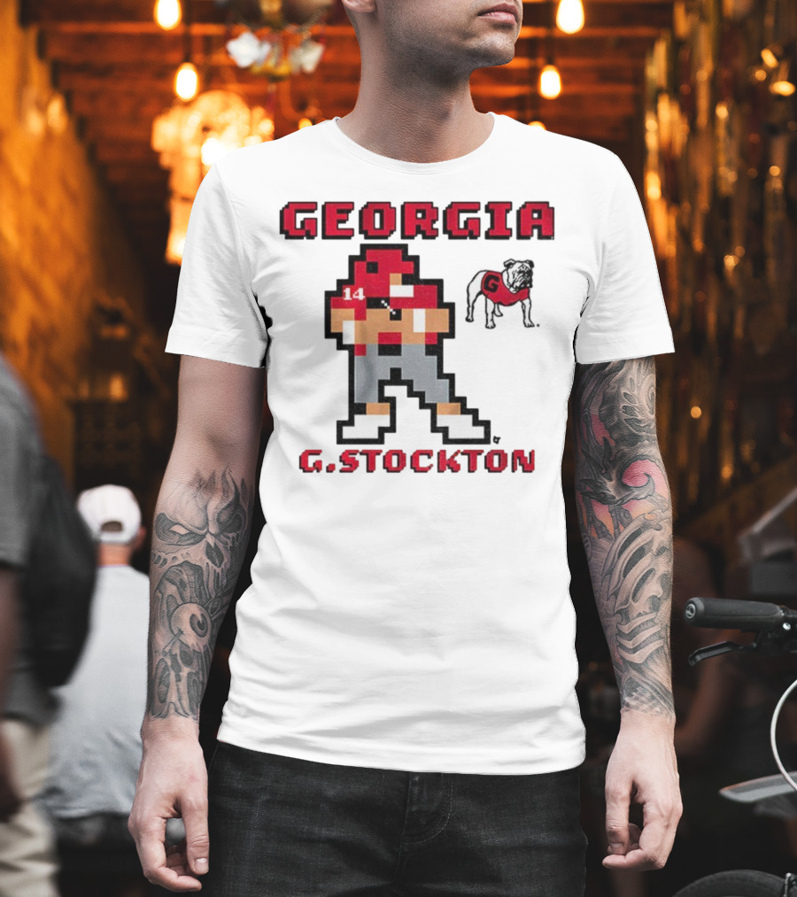 Gunner Stockton Georgia 8-Bit Retro Georgia Bulldogs G.Stockton 2025 T-Shirt