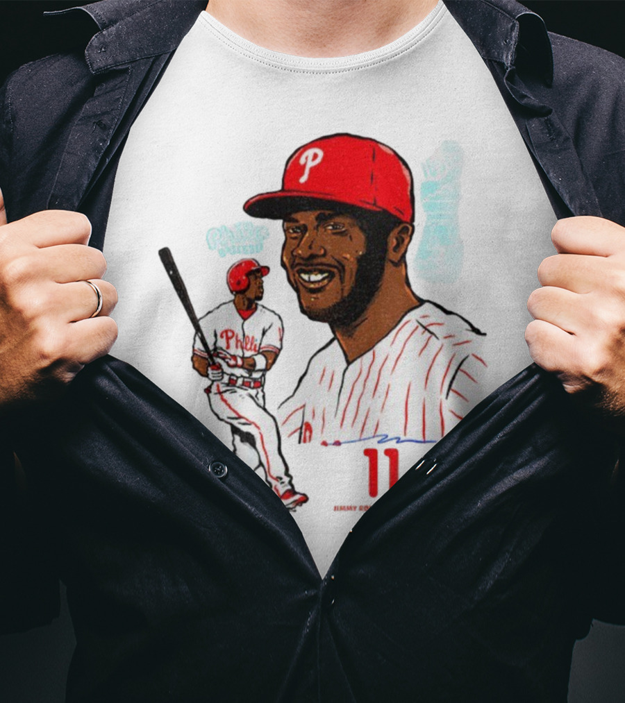 Jimmy Rollins 11 Philadelphia Phillies MLB Baseball Cartoon Phillies Player T-Shirt