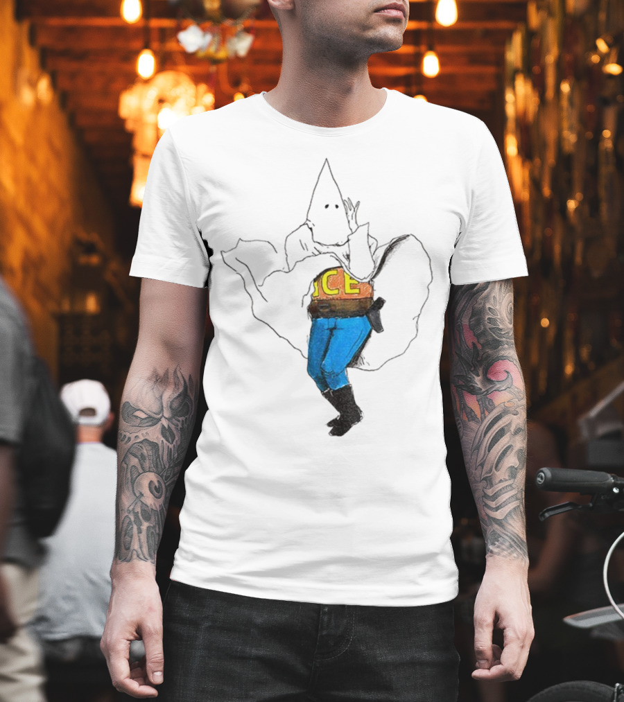 KKK ICE Satirical Commentary Political Statement T-Shirt
