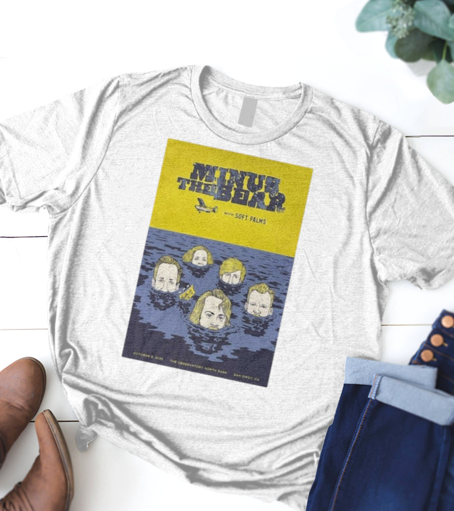 Minus The Bear With Soft Palms San Diego The Observatory North Park October 8 2025 T-Shirt
