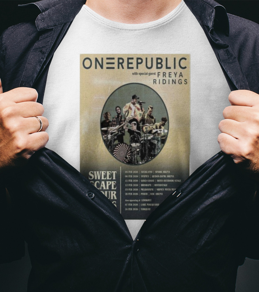 ONEREPUBLIC Sweet Escape Tour Australia New Zealand 2026 Special Guest Freya Ridings T-Shirt