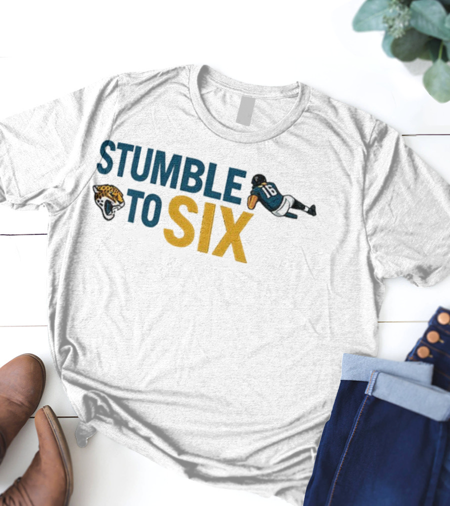 Jacksonville Jaguars Trevor Lawrence Stumble To Six NFL Football T-Shirt