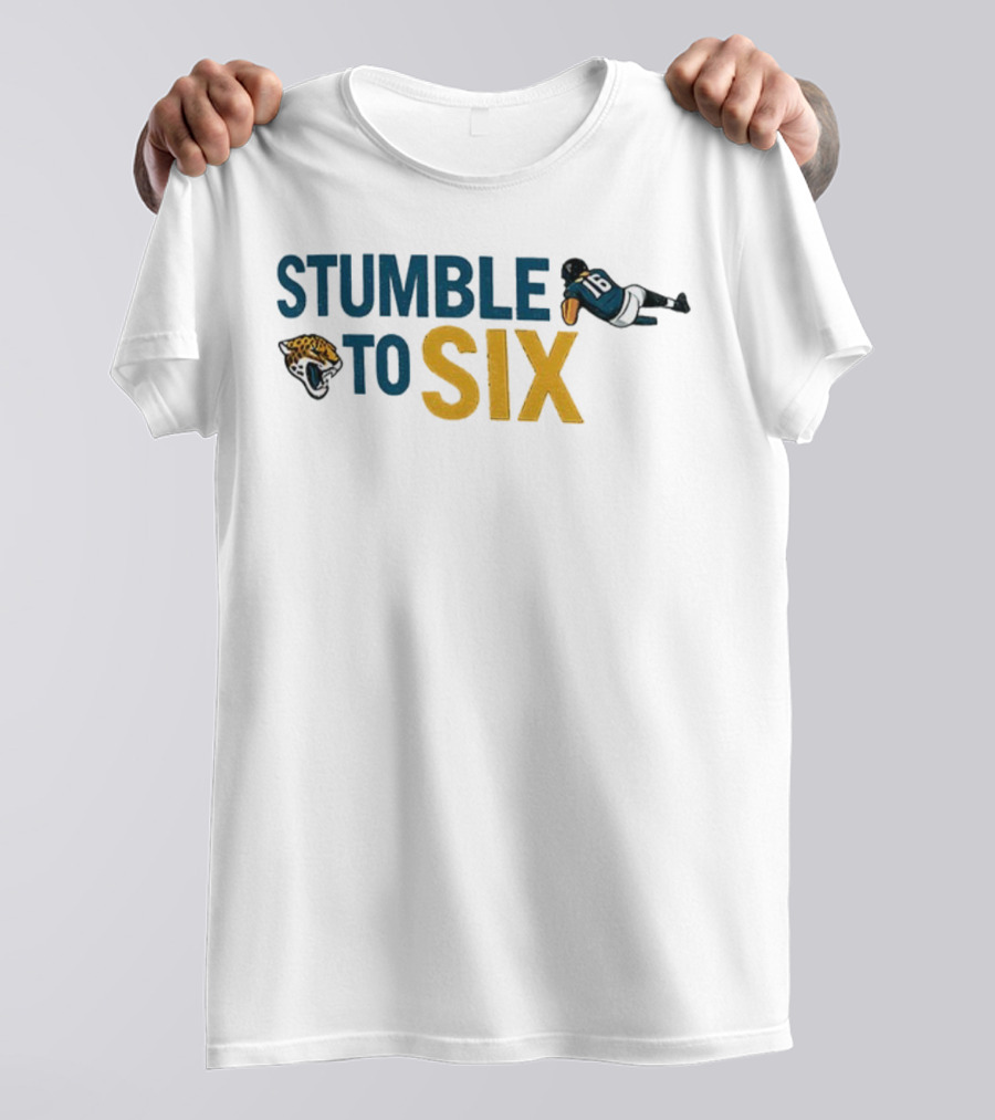 Jacksonville Jaguars Trevor Lawrence Stumble To Six NFL Football T-Shirt