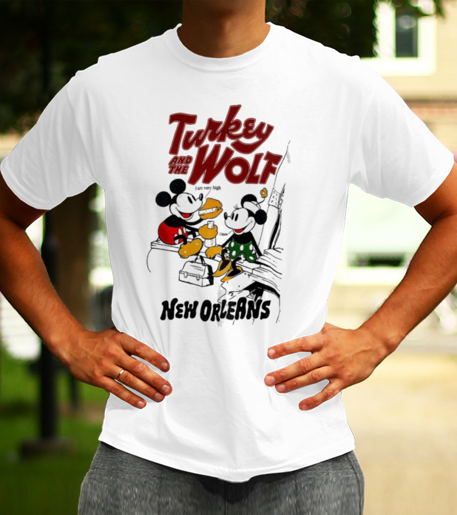 Turkey And The Wolf Mickey Mouse Minnie Mouse New Orleans Cheese T-Shirt