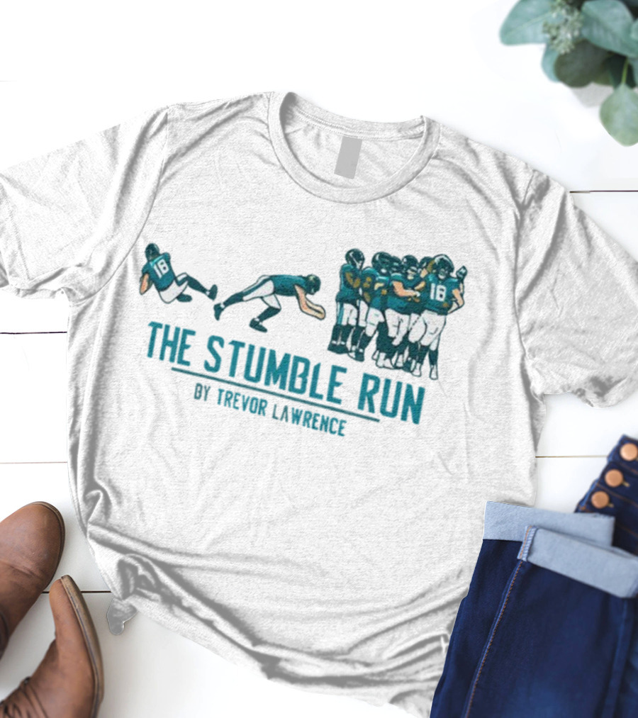 The Stumble Run By Trevor Lawrence Jacksonville Jaguars Football 2025 T-Shirt