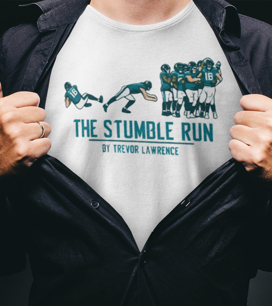 The Stumble Run By Trevor Lawrence Jacksonville Jaguars Football 2025 T-Shirt