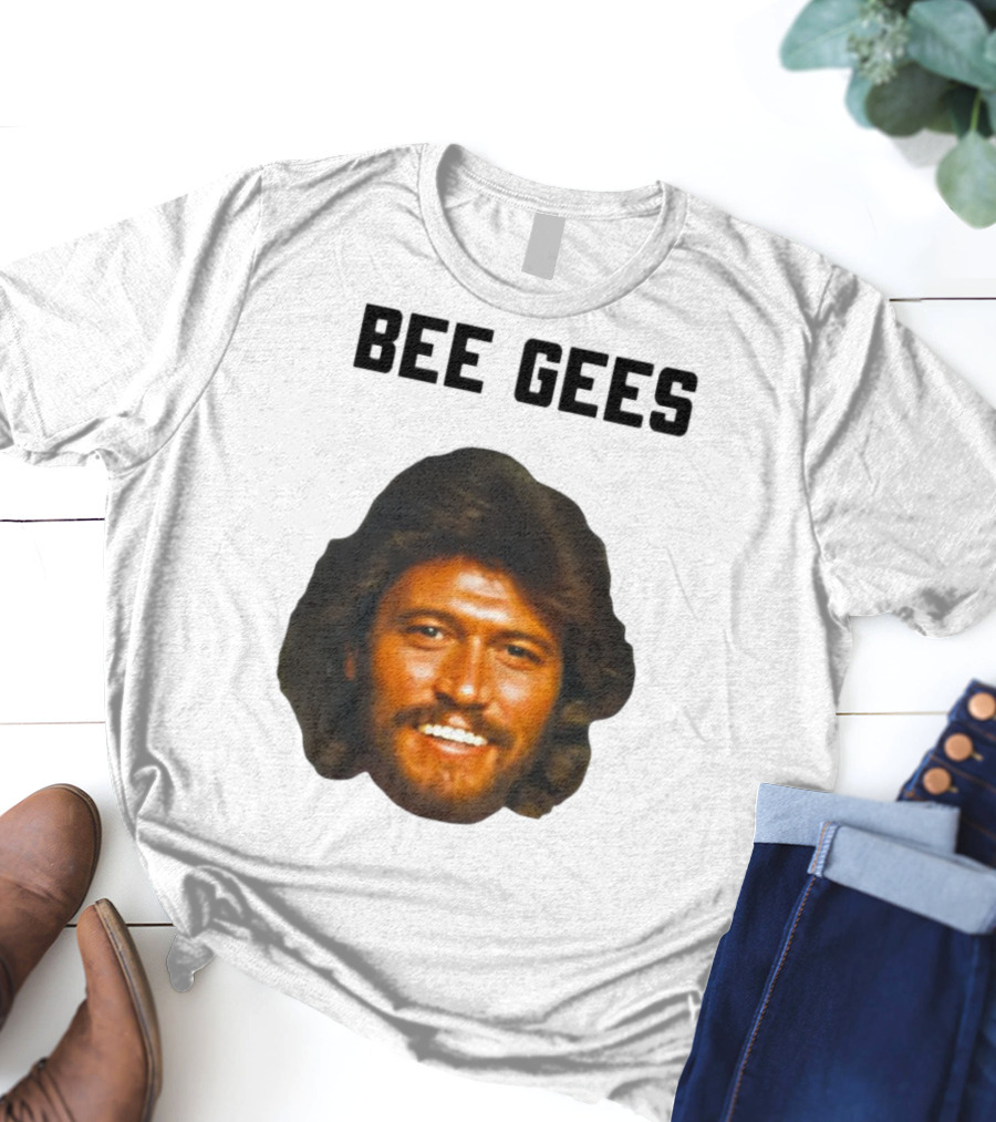 Barry Gibb Bee Gees Iconic Face Retro 70s Style T-Shirt
