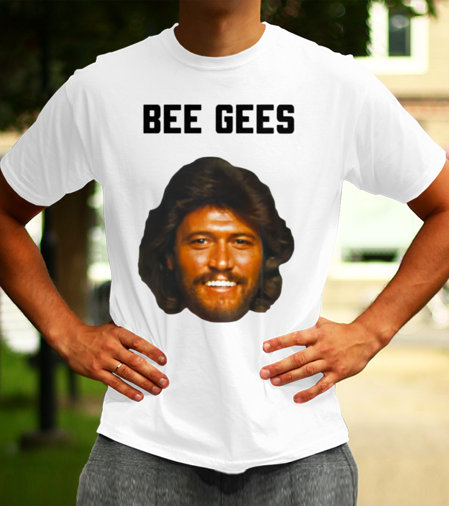 Barry Gibb Bee Gees Iconic Face Retro 70s Style T-Shirt