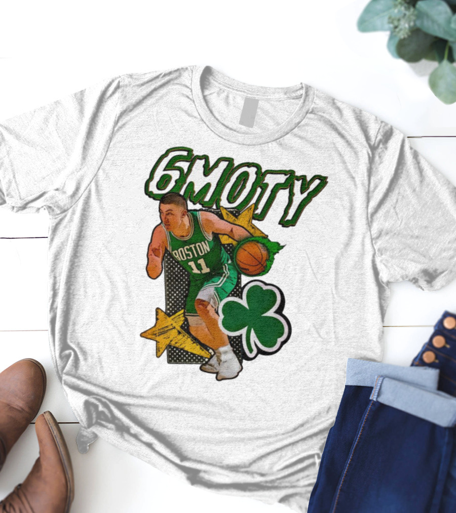 6Moty Boston Celtics Basketball Player Clover Stars T-Shirt