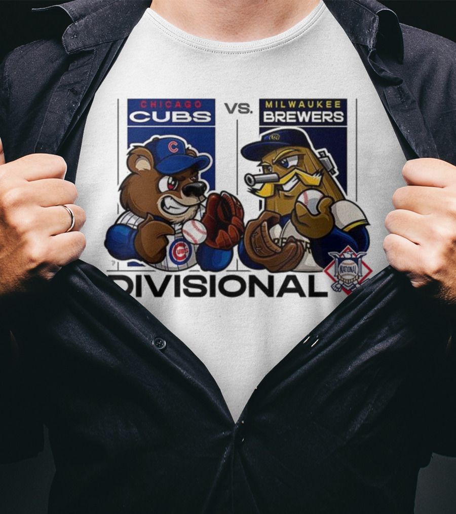 Chicago Cubs Vs Milwaukee Brewers 2025 National League Divisional Series Mascot Showdown T-Shirt
