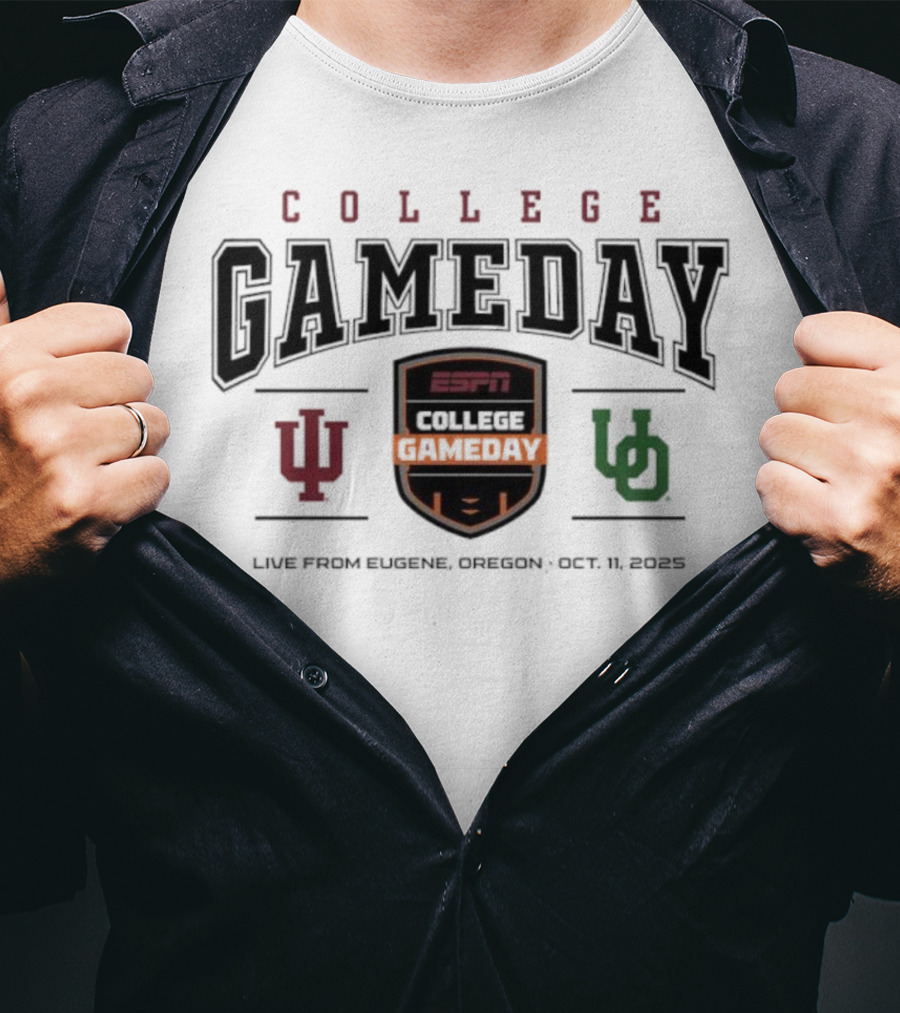 College GameDay Indiana Vs Oregon Live From Eugene Oct 11 2025 ESPN T-Shirt