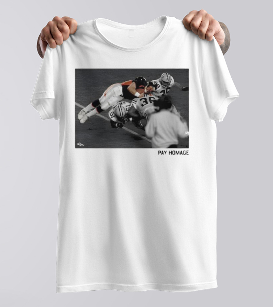 Denver Broncos John Elway Ash Pay Homage Iconic Football Moment T-Shirt