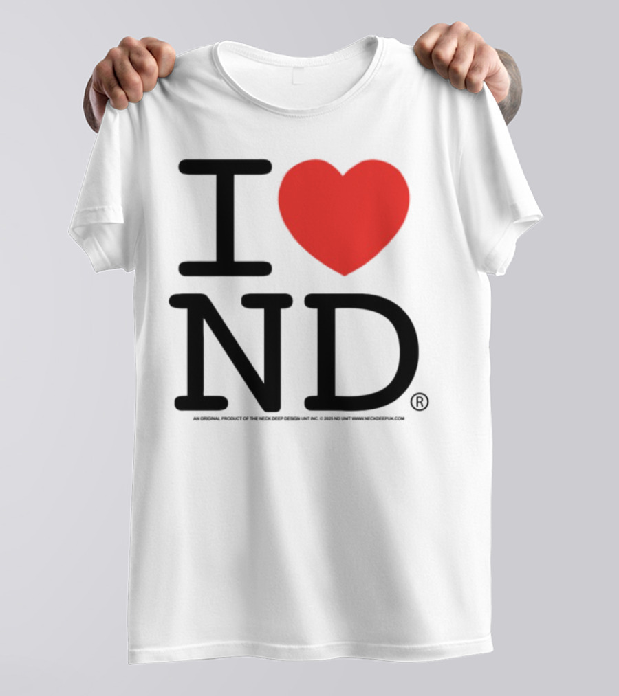 I Heart ND Red Heart Graphic T-Shirt