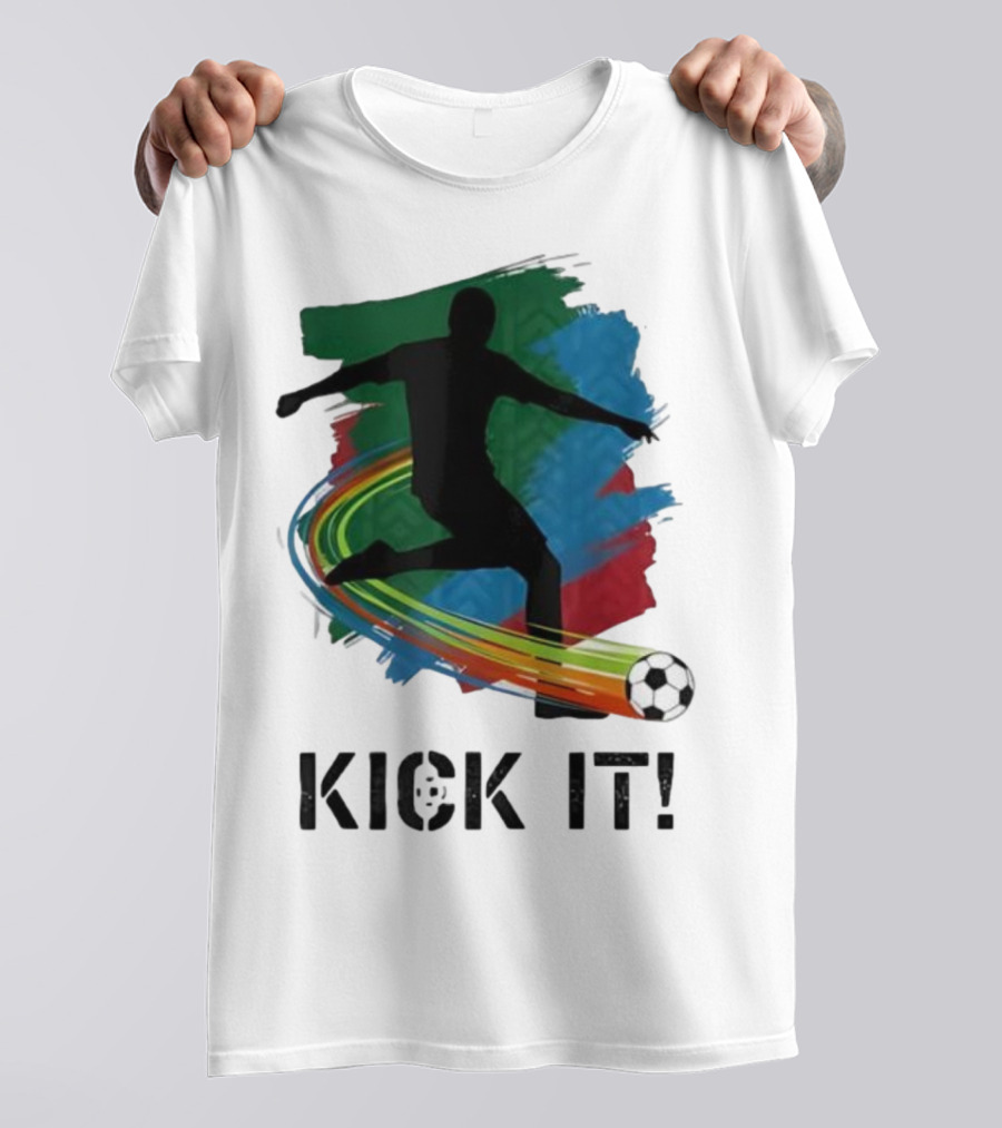 Kick It Soccer Player Rainbow Trail T-Shirt