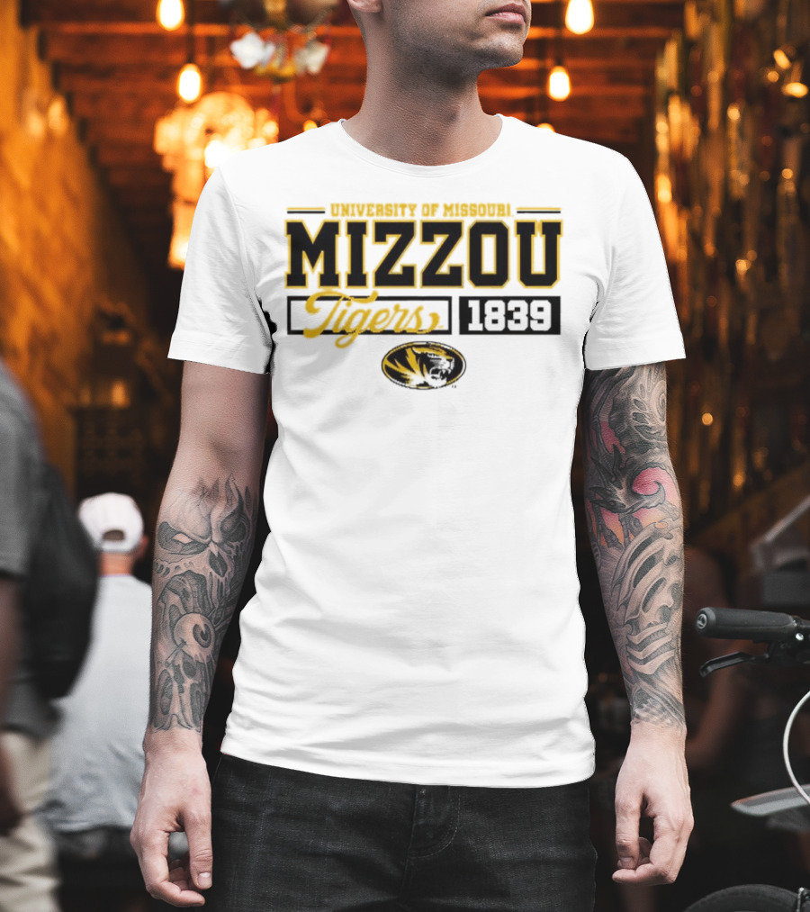 Tigers University Of Missouri Mizzou 1839 Oval Tiger Head T-Shirt