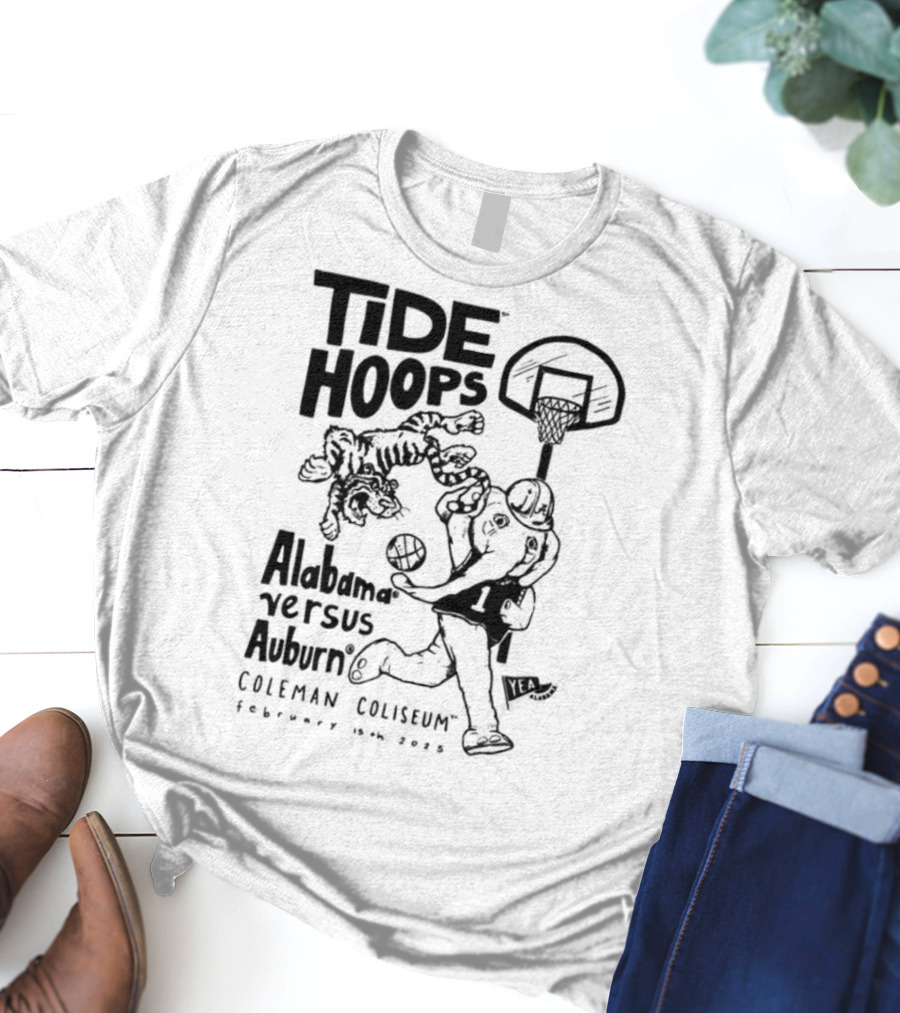 Tide Hoops Alabama Versus Auburn Basketball Showdown Crimson Night T-Shirt