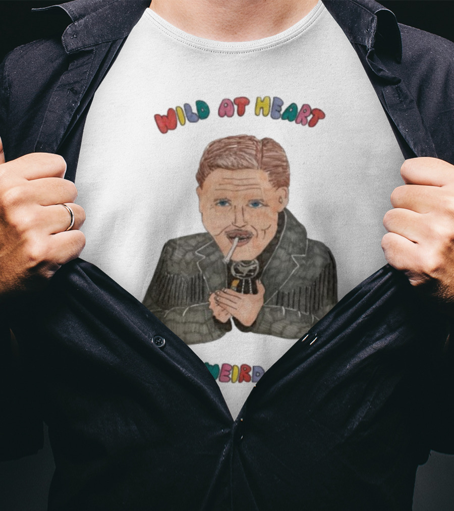 David Lynch Wild At Heart And Weird On Top Smoking Character Illustration T-Shirt