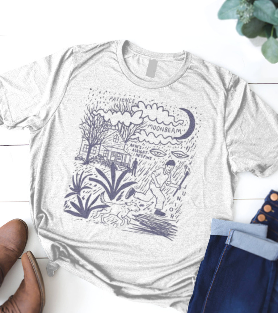 Great Grandpa Patience Moonbeam Jungle Adventure Night Scene T-Shirt