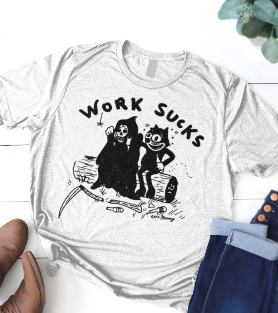 Heavyslime Work Sucks Garfield Monday Blues T-Shirt