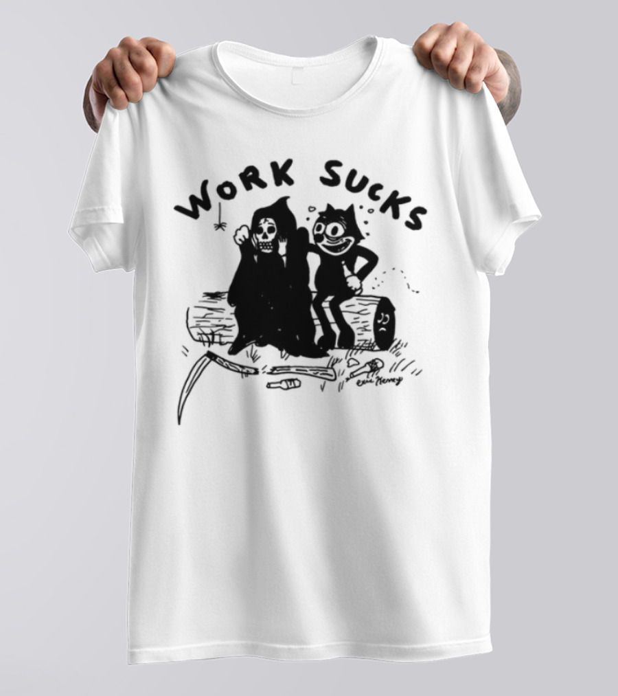 Heavyslime Work Sucks Garfield Monday Blues T-Shirt