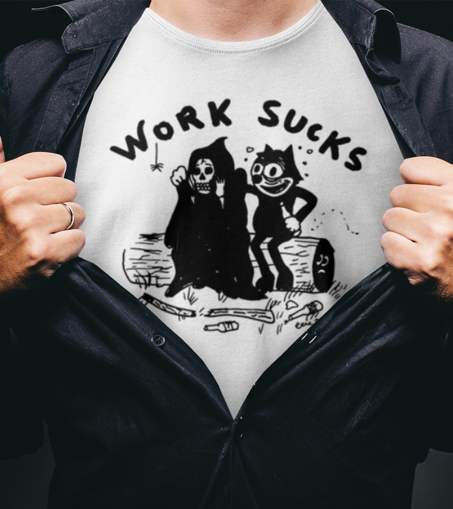 Heavyslime Work Sucks Garfield Monday Blues T-Shirt