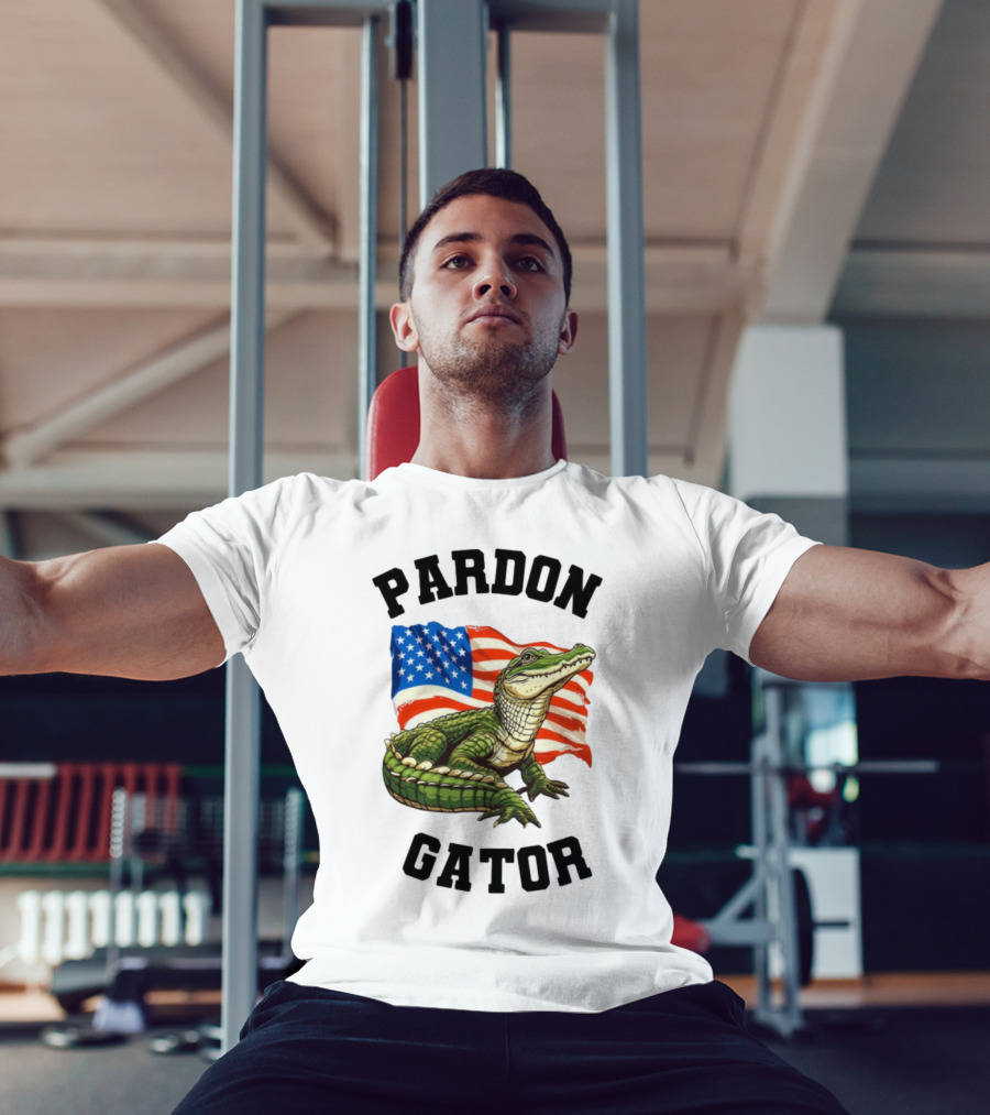 Patriotic American Flag Alligator Pardon Gator T-Shirt