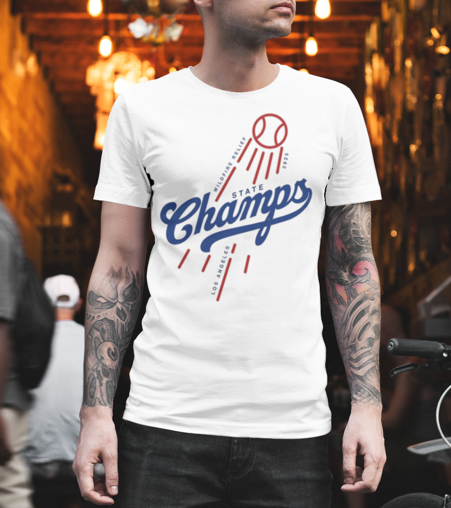 State Champs Wildfire Relief Baseball Event Support T-Shirt