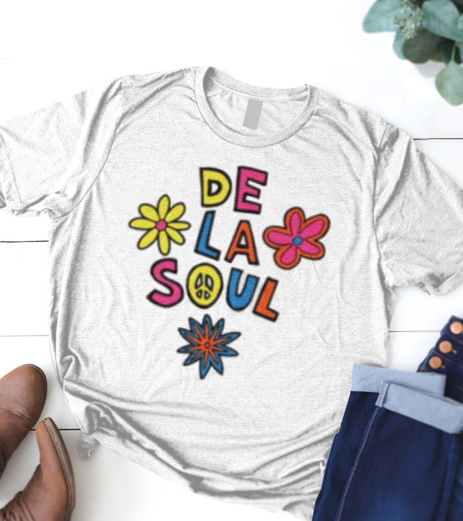 Thank You Dave De La Soul Colorful Flowers Peace Symbol T-Shirt