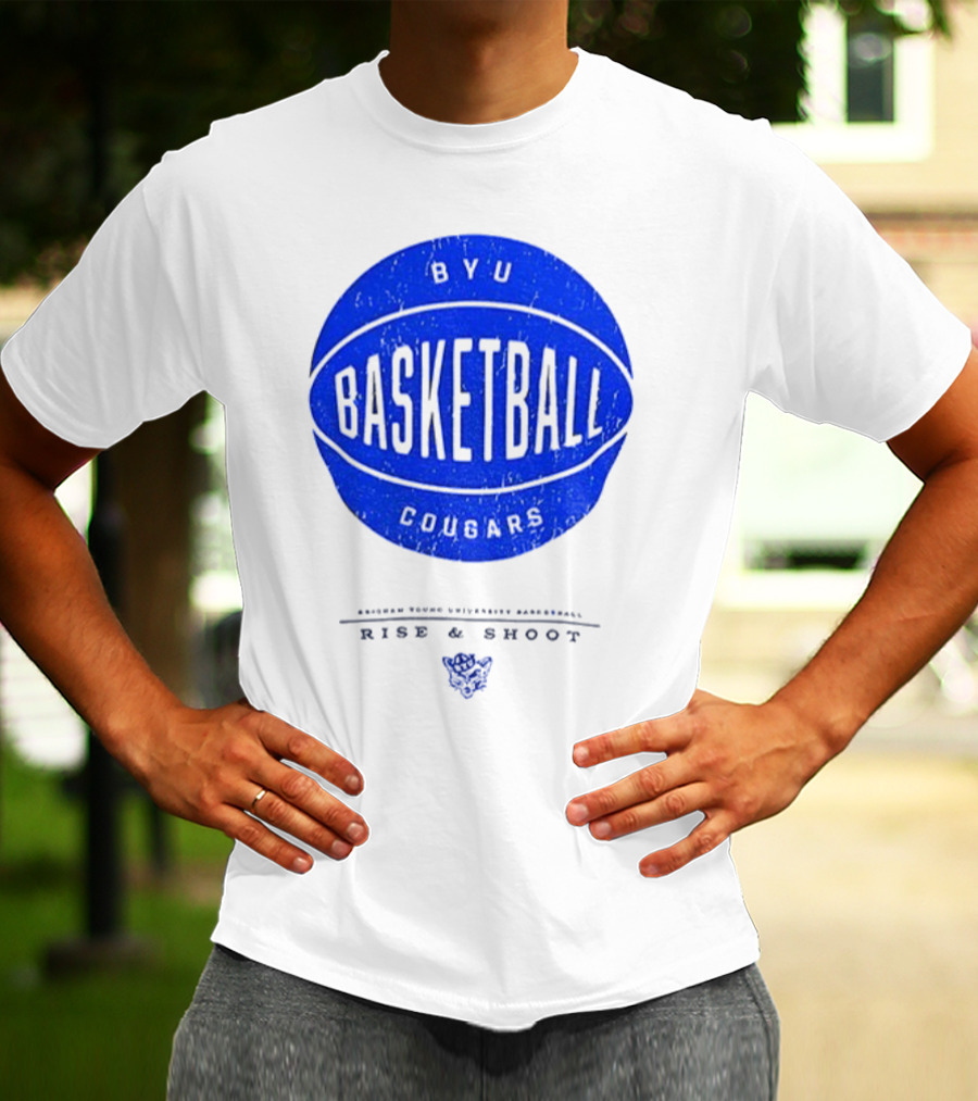 BYU Cougars Rise And Shoot Basketball Brigham Young University T-Shirt