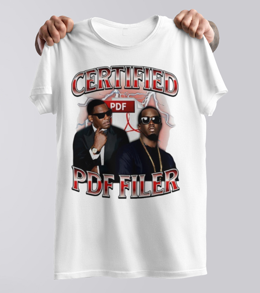 Certified PDF Filer Celebrity Parody With Suits And Sunglasses T-Shirt