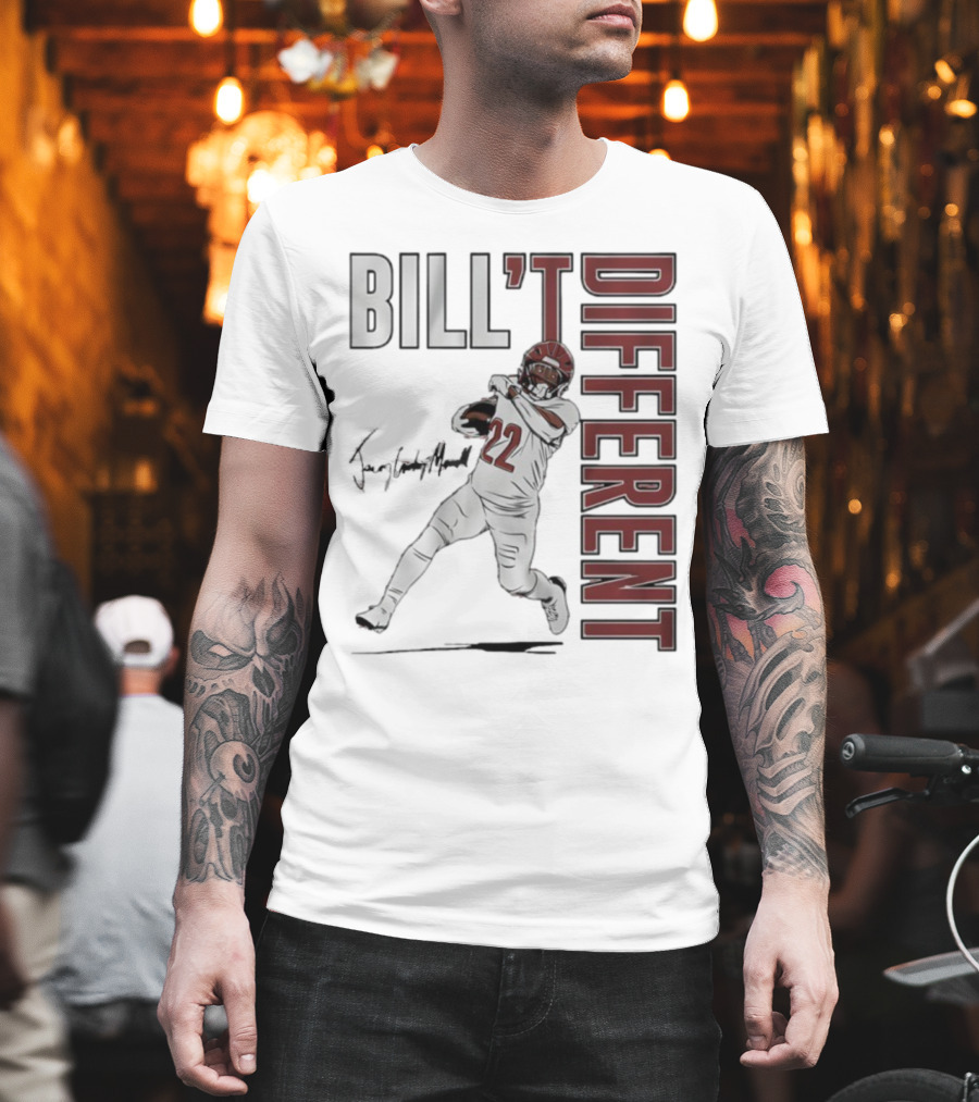 Jacory Croskey-Merritt Bill’t Different Number 22 Football Signature T-Shirt