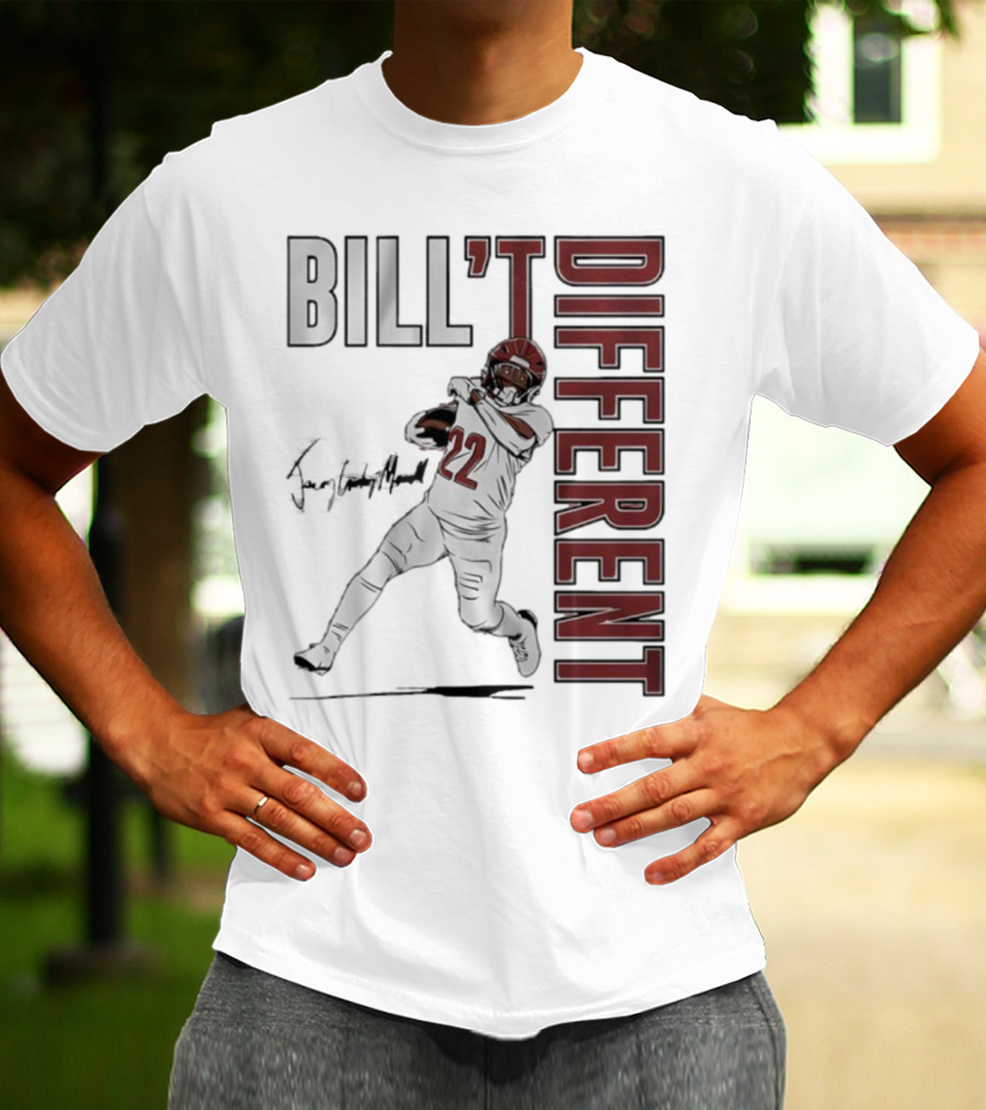 Jacory Croskey-Merritt Bill’t Different Number 22 Football Signature T-Shirt